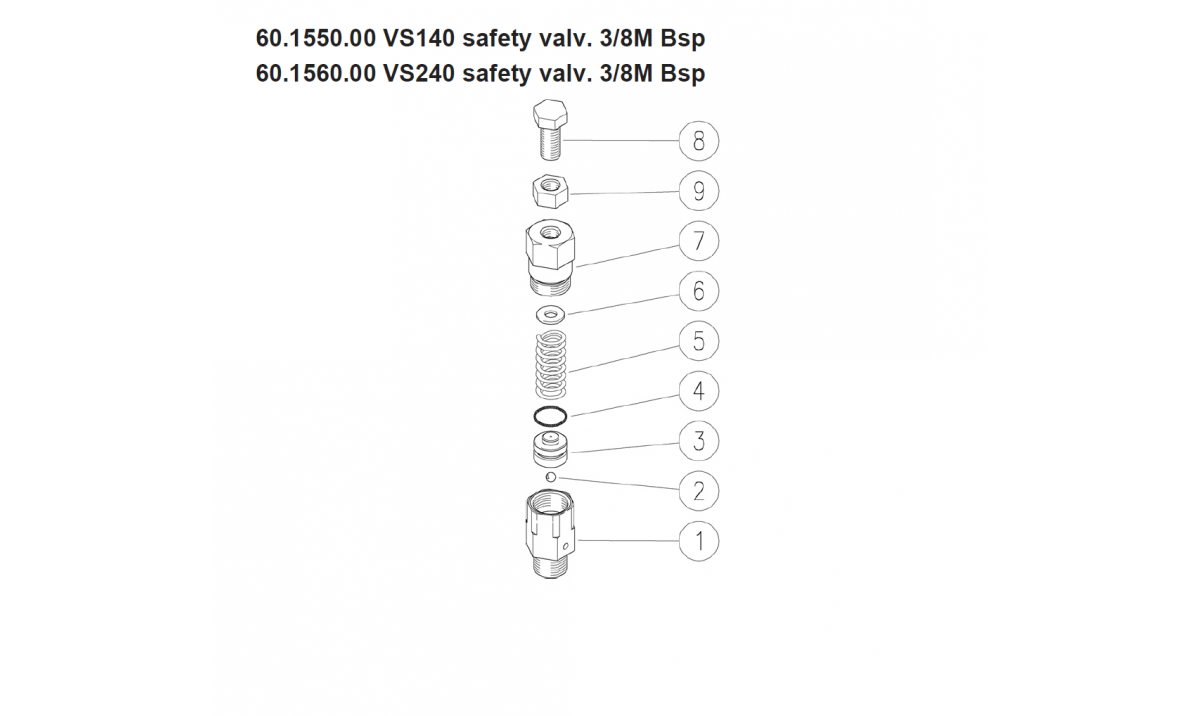 VS 140 240 Safety Valve Exploded View