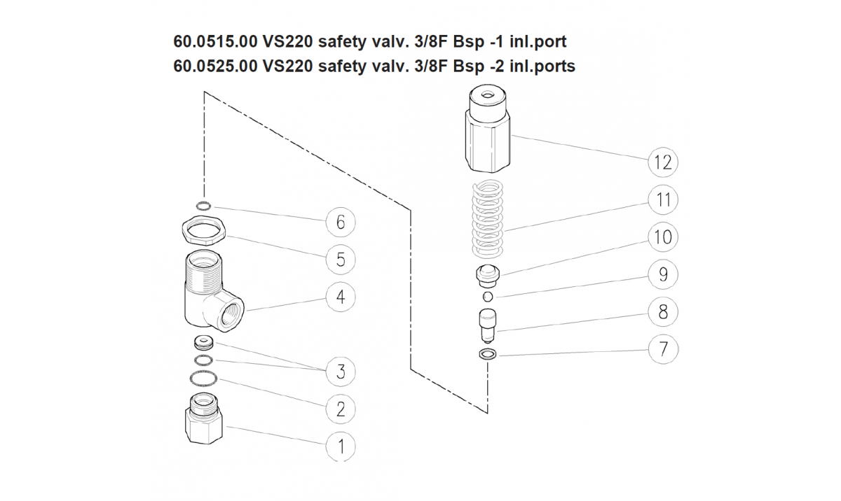VS 220 Safety Valve Exploded View